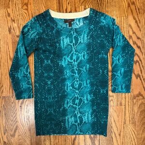 Snake Skin Merino Wool 3/4 Sleeve Sweater XXS